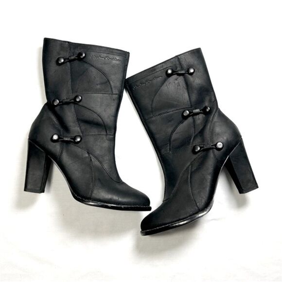 Harley Davidson Genuine Leather Heeled Boots - Picture 3 of 9